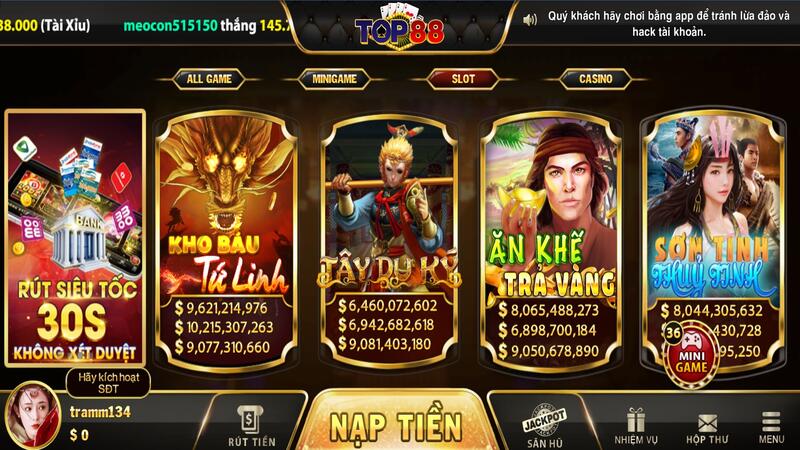 Game slots đỉnh cao Top88