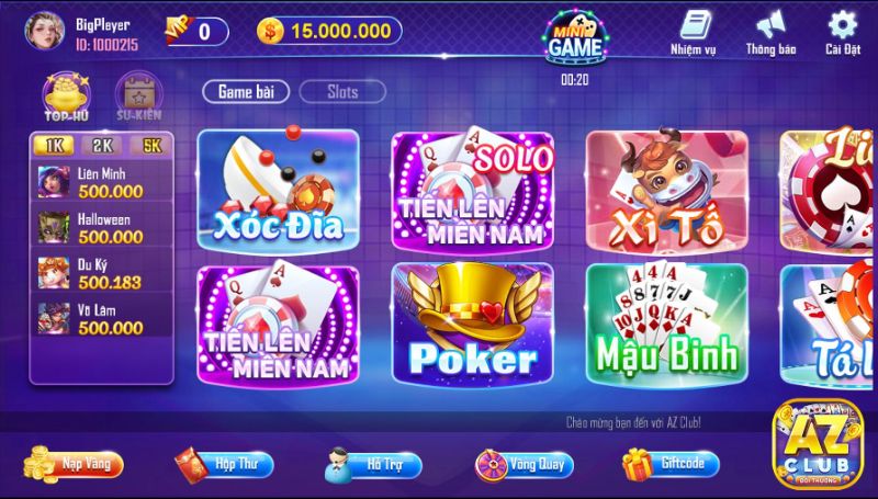 AZClub là cổng game chuyên nghiệp đẳng cấp hàng đầu hiện nay