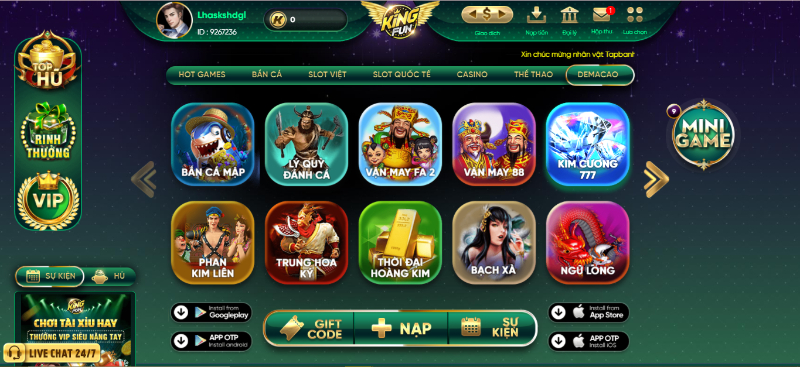 Các tựa game độc lạ chỉ có tại King Fun