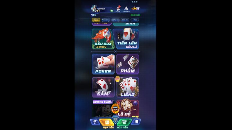 Kho game đa dạng của Win79